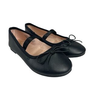 H&M Girls Black Mary Jane Ballet Flats Shoes with Bow Size 8